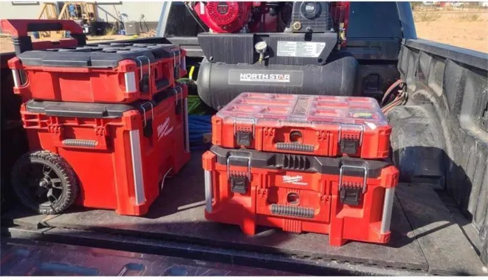 Milwaukee Packout Rolling Modular Stackable Tool Box Storage System, Red.