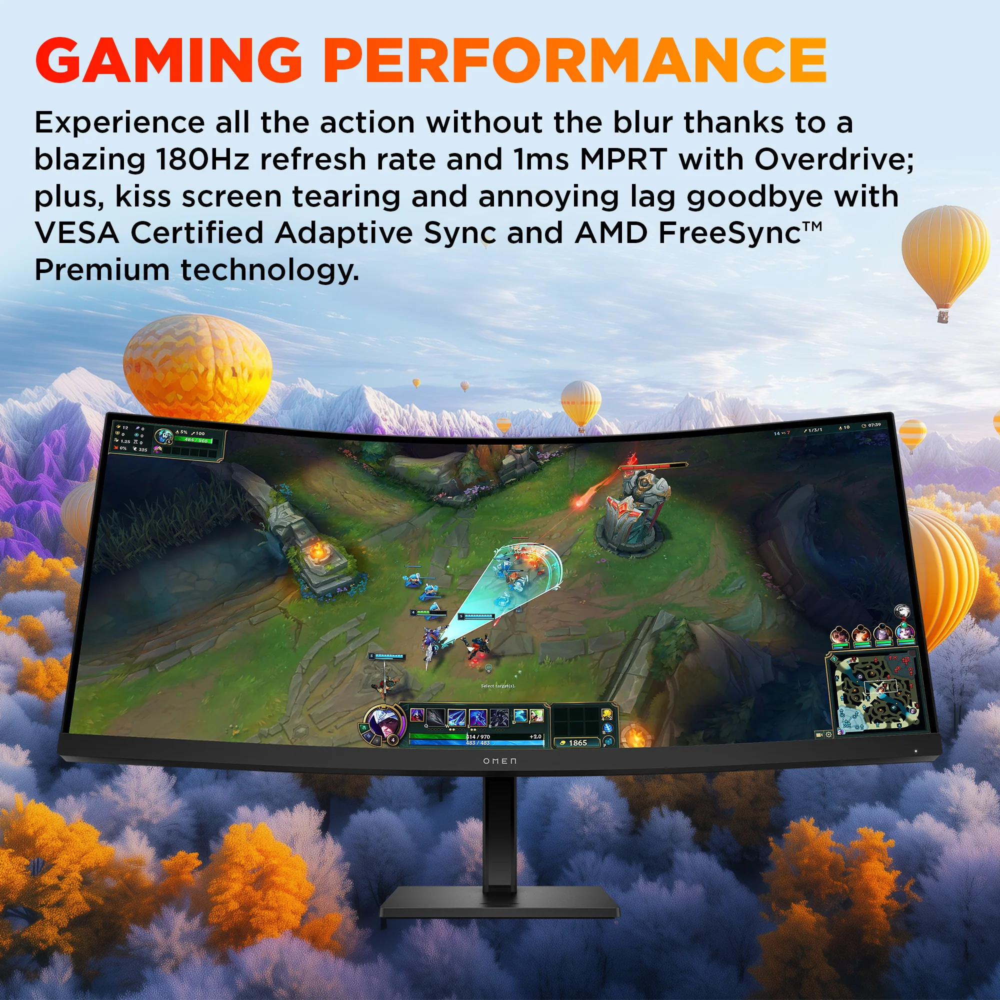 OMEN 34 inch WQHD 180Hz Curved Gaming Monitor - OMEN 34c G2