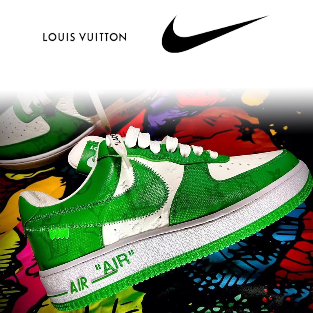 Louis Vuitton × Nike Air Force 1 Low by Virgil Abloh White & Gym Green(1A9V9V)