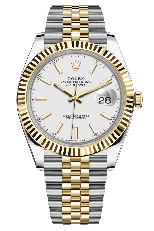 Rolex Datejust 41mm Super Clone Swiss ReplicaWatchTwo Tone Jubilee Bracelet  White Dial Ref 126333 3235 Swiss Movement - SuperClonesRolex