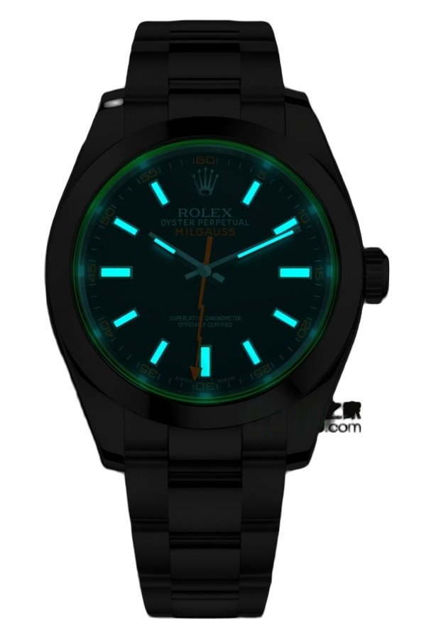 Rolex Milgauss Super Clone Swiss Replica WatchBlack Dial Ref 116400GV 3131 Swiss Movementwith Magnetic Fields Shielding System - SuperClonesRolex