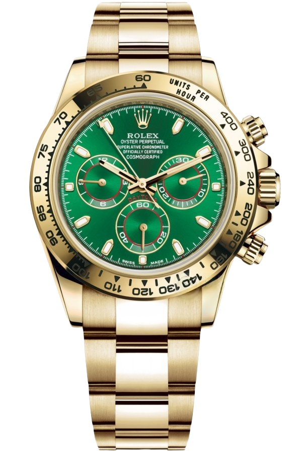 Rolex Daytona Green Dial SuperClone Swiss Replica Watch 18kGold Bracelet Ref 116508-4130S wiss Movement - SuperClonesRolex