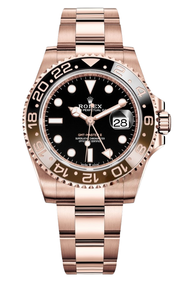 Rolex GMT Masterll Root Beer Super Clone Swiss Replica Watch 18k Rose Gold Ref 126715CHNR-3285 Swiss Movement - SuperClonesRolex
