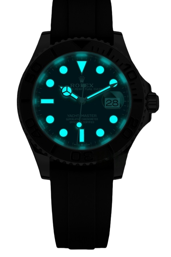 Rolex Yacht Master White Gold Super Clone SwissReplica Watch OysterFlex Rubber Strap Ref 226659-3235 Swiss Movement - SuperClonesRolex