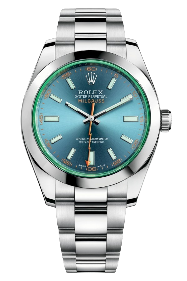 Rolex Milgauss Super Clone Swiss Replica WatchZ-Blue Dial Ref 116400GV-3131 Swiss Movementwith Magnetic Fields Shielding System - SuperClonesRolex