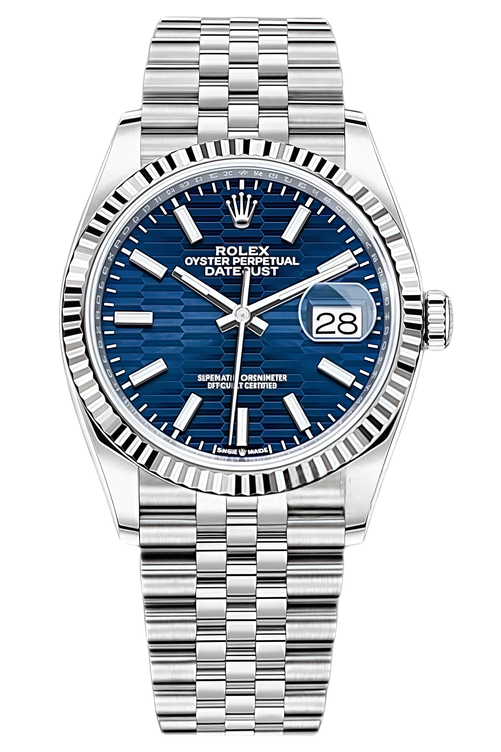 Rolex Datejust 36mmSuper Clone Swiss ReplicaWatch  Blue Fluted Dial Ref 126234 3235 Swiss Movement - SuperClonesRolex