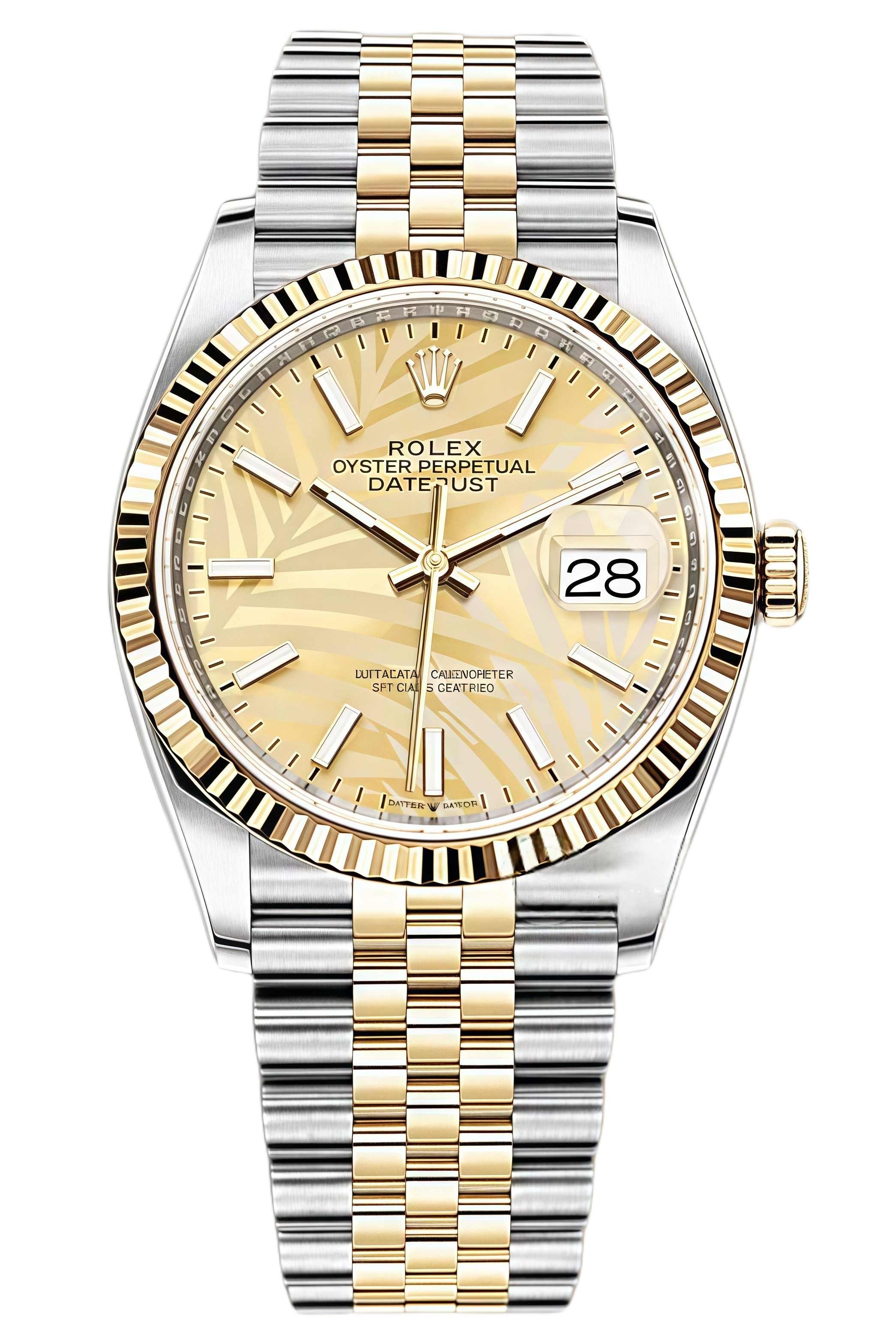 Rolex Datejust 36mm Super Clone Swiss ReplicaWatch Champagne Palm Dial Ref 126233 3235Swiss Movement - SuperClonesRolex