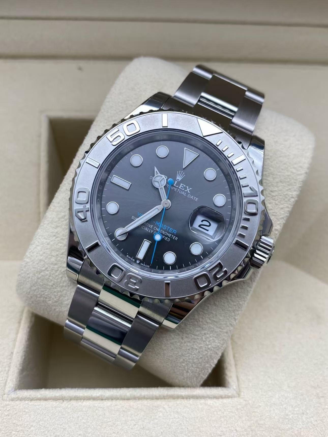 RolexYacht Master Slate Dial Super Clone Swiss Replica Watch Ref 126622 3235 Swiss Movement - SuperClonesRolex