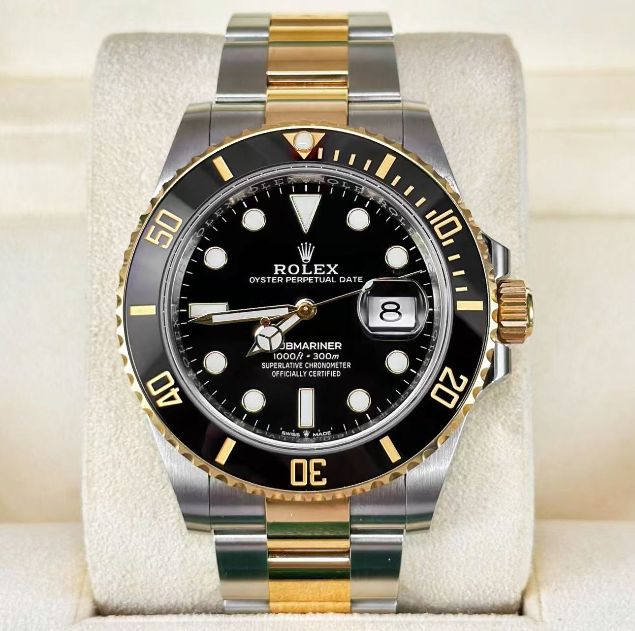 Rolex Submariner Black Dial Two Tone SuperClone Swiss Replica Watch Ref 126613LN 3235Swiss Movement - SuperClonesRolex