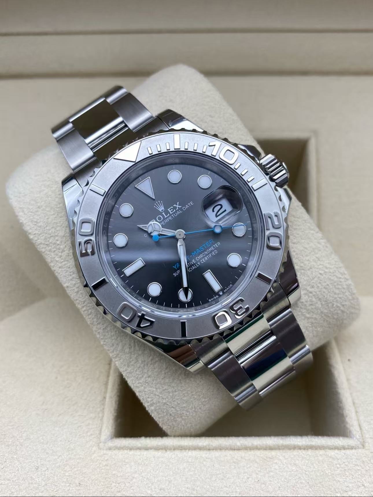 RolexYacht Master Slate Dial Super Clone Swiss Replica Watch Ref 126622 3235 Swiss Movement - SuperClonesRolex