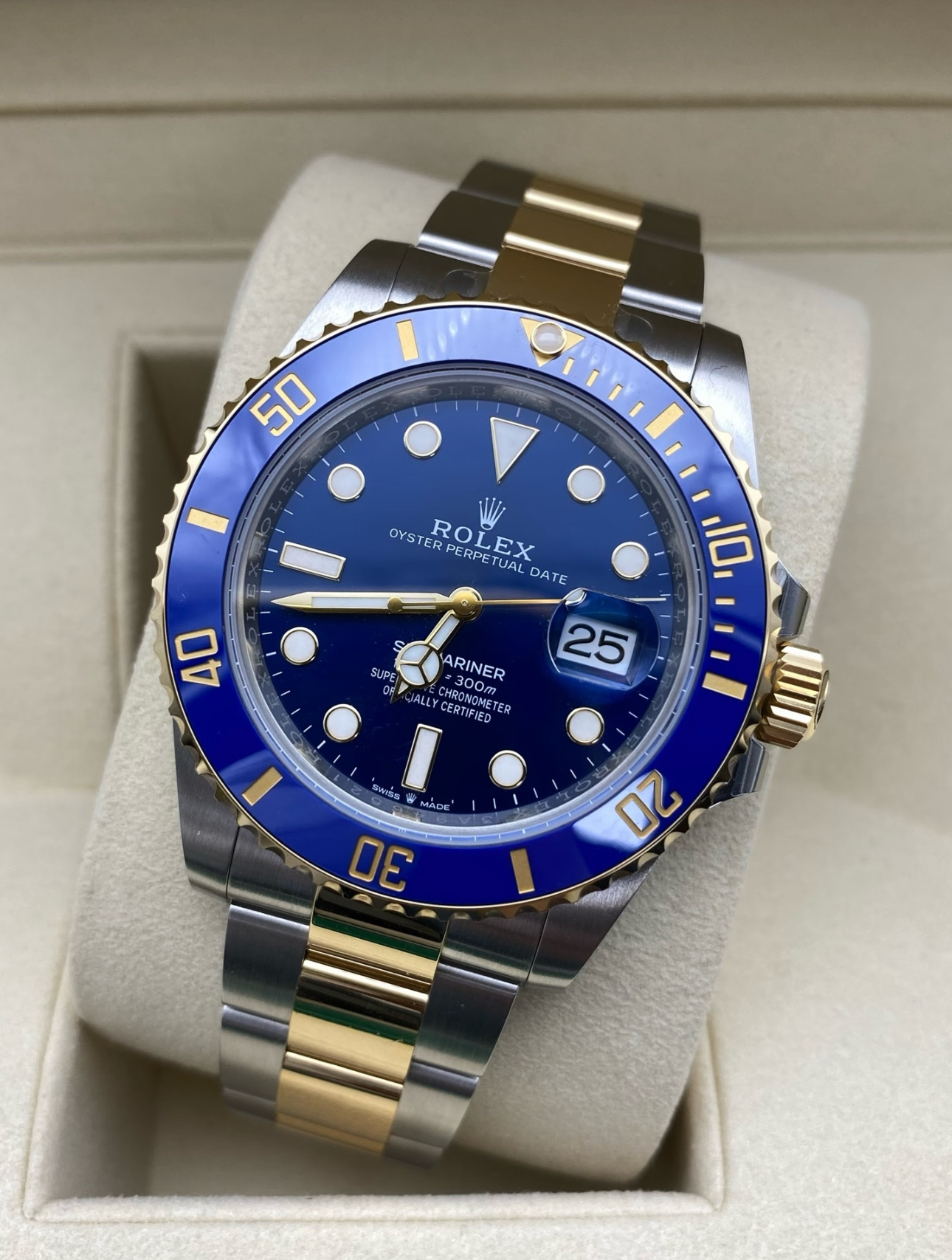 Rolex Submariner Blue Dial Two Tone Super CloneSwiss Replica Watch Ref 126613LB 3235 SwissMovement - SuperClonesRolex