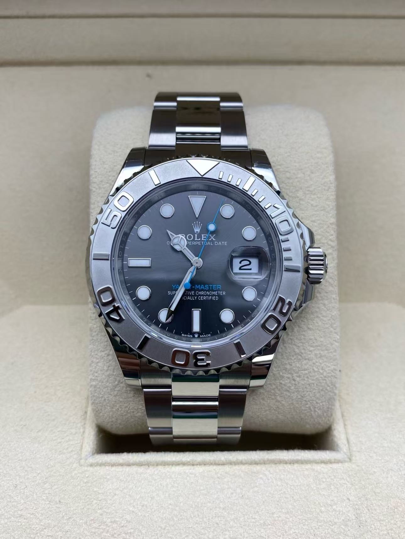 RolexYacht Master Slate Dial Super Clone Swiss Replica Watch Ref 126622 3235 Swiss Movement - SuperClonesRolex