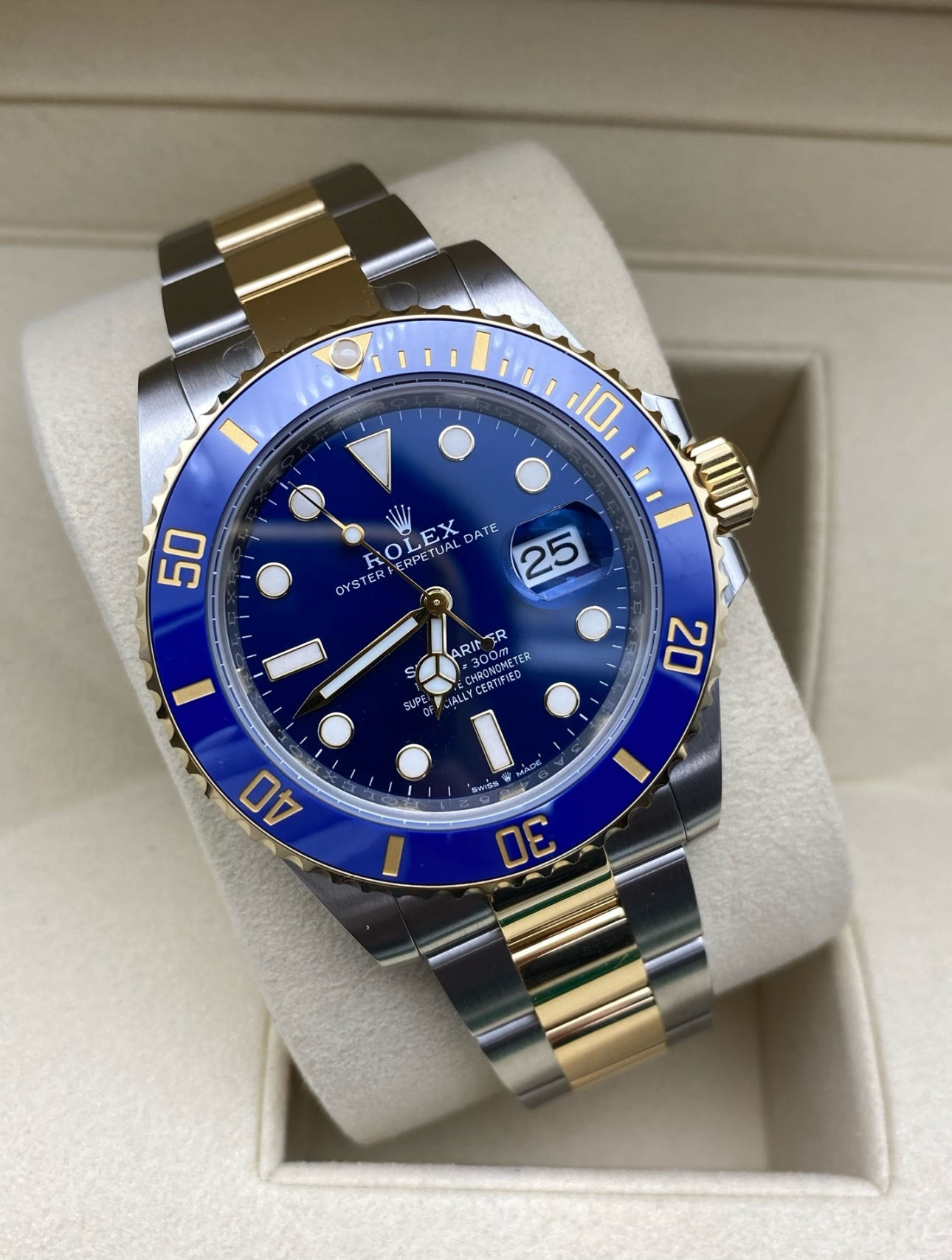 Rolex Submariner Blue Dial Two Tone Super CloneSwiss Replica Watch Ref 126613LB 3235 SwissMovement - SuperClonesRolex