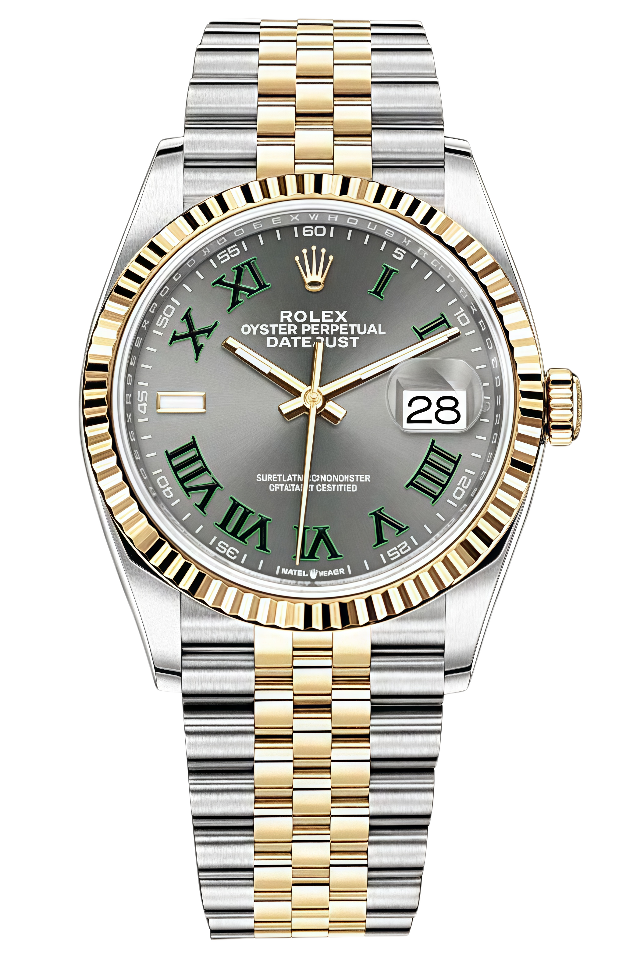 Rolex Datejust 36mm Super Clone Swiss Watch Yellow Rolesor Jubilee Bracelet White Mother of Pearl Dial Ref M126233-0035-3235 Swiss Movement - SuperClonesRolex