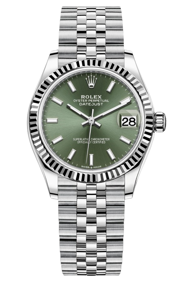Rolex Datejust 31mm Super Clone Swiss Watch Stainless Steel Jubilee Bracelet Mint Green Dial Ref M278274-0018-2236 Swiss Movement - SuperClonesRolex