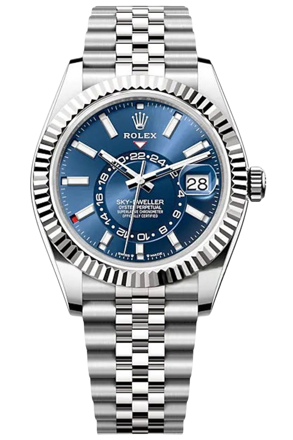 Rolex Sky-Dweller Blue Dial Super Clone Swiss Replica WatchJubilee Bracelet Ref 336934 9002 Swiss Movement - SuperClonesRolex