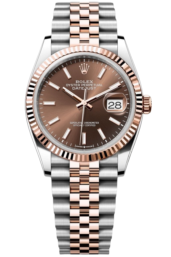 Rolex Datejust 36mm Super Clone Swiss Watch Everose Rolesor Jubilee Bracelet Slate Dial Ref M126231-0043-3235 Swiss Movement - SuperClonesRolex