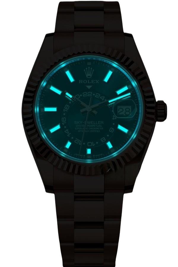 Rolex Sky-Dweller Blue Dial Super Clone Swiss ReplicaWatch 18k Rose Gold Oyster Bracelet Ref 336935 9002 Swiss Movement - SuperClonesRolex