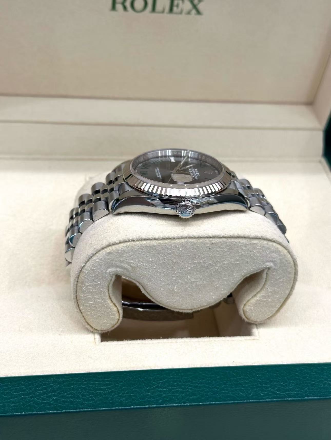 Rolex Datejust 36mm Super Clone Swiss Watch Stainless Steel Jubilee Bracelet Mint Green Dial Ref M126234-0045-3235 Swiss Movement - SuperClonesRolex