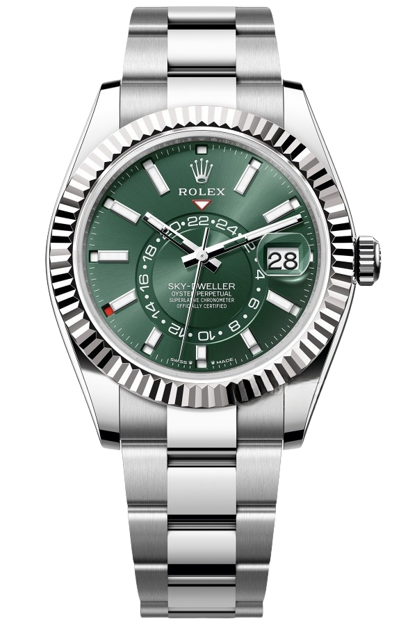 Rolex Sky-Dweller Green Dial Super Clone Swiss ReplicaWatch  Oyster Bracelet Ref 336934 9002 Swiss Movement - SuperClonesRolex