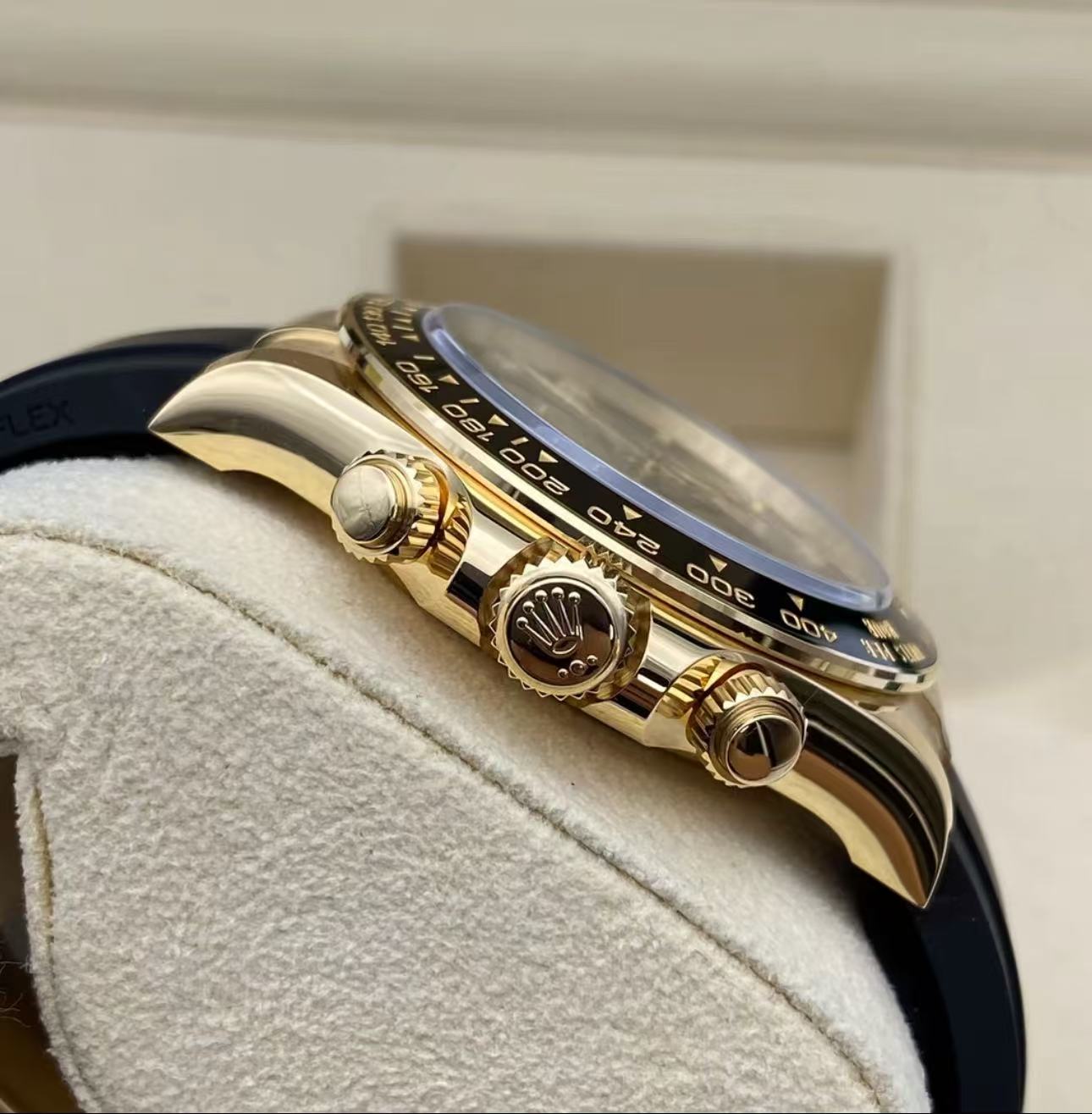 Rolex Daytona 40mm Super Clone Swiss Watch Yellow Gold Oysterflex Strap Paul Newman Dial Ref M126518LN-0005 4131 Swiss Movement - SuperClonesRolex