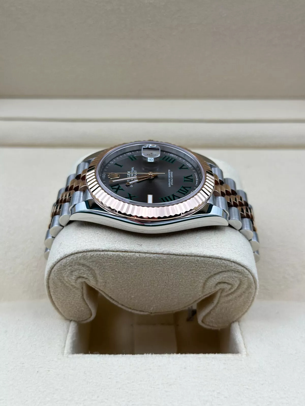 Rolex Datejust 41mm Super Clone Swiss Watch Everose Two Tone Jubilee Bracelet Chocolate Dial Ref M126331-0016-3235 Swiss Movement - SuperClonesRolex