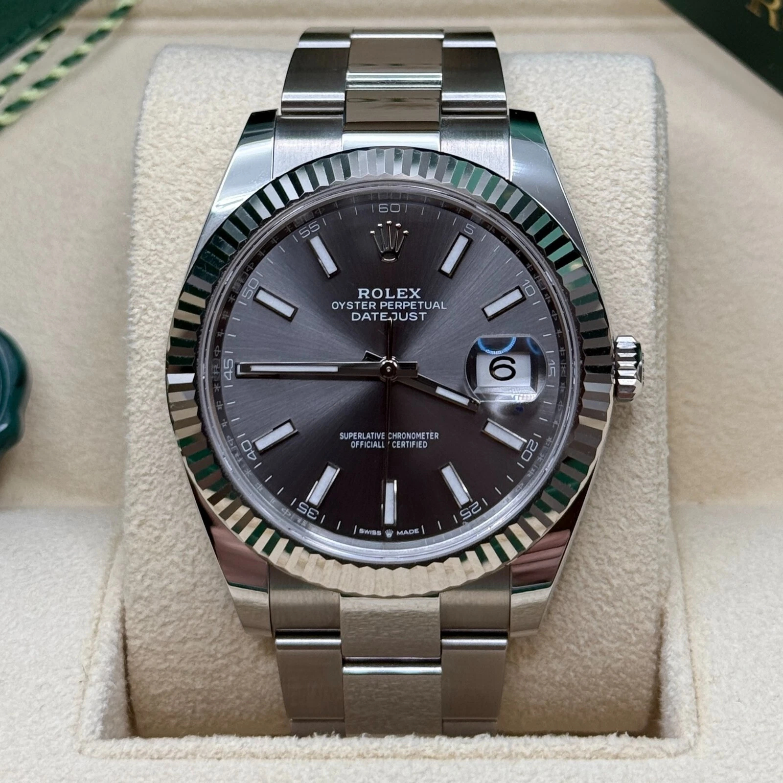 Rolex Datejust 41mm Super Clone Swiss Watch Stainless Steel Jubilee Bracelet Blue Dial Ref M126334-0013-3235 Swiss Movement - SuperClonesRolex