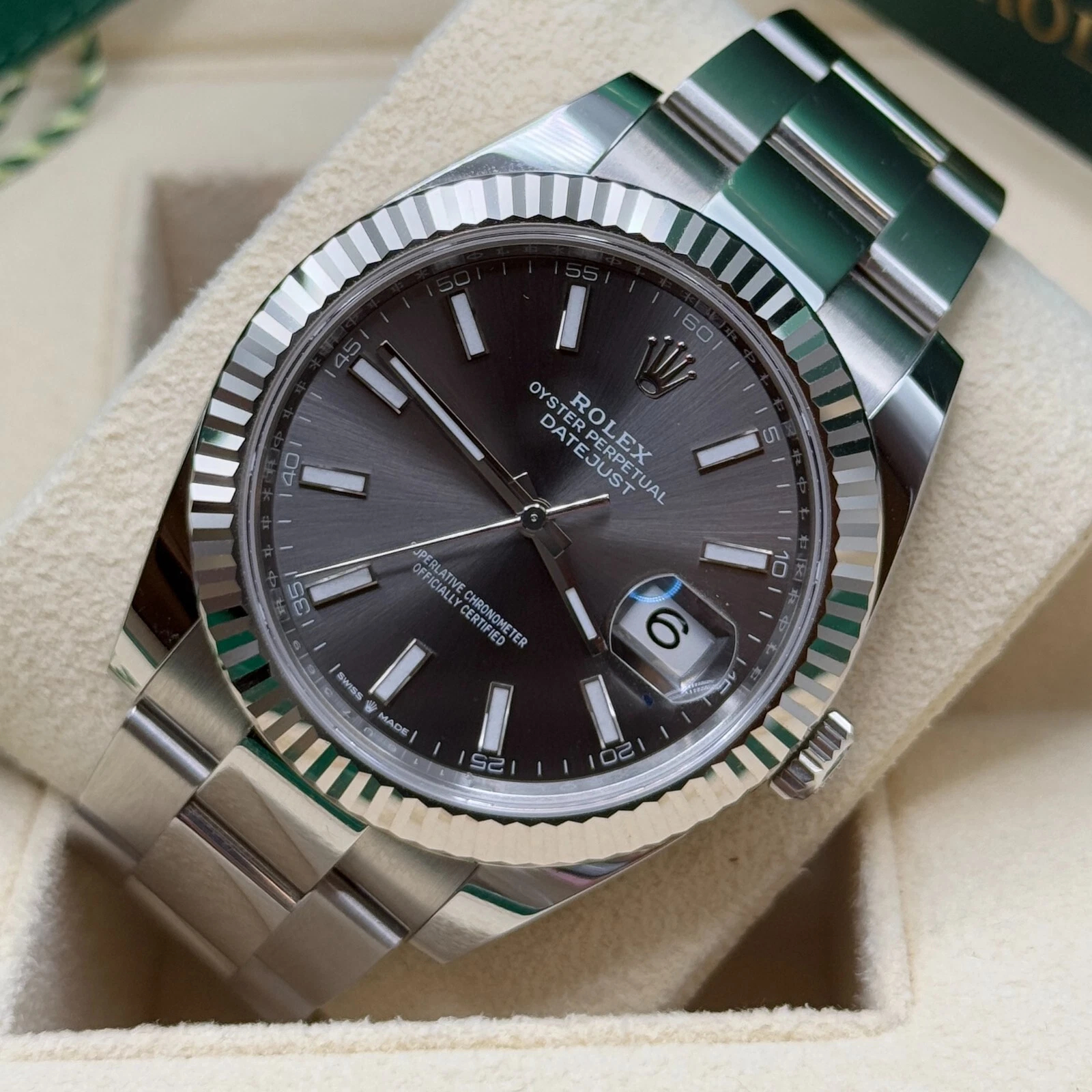 Rolex Datejust 41mm Super Clone Swiss Watch Stainless Steel Jubilee Bracelet Blue Dial Ref M126334-0013-3235 Swiss Movement - SuperClonesRolex