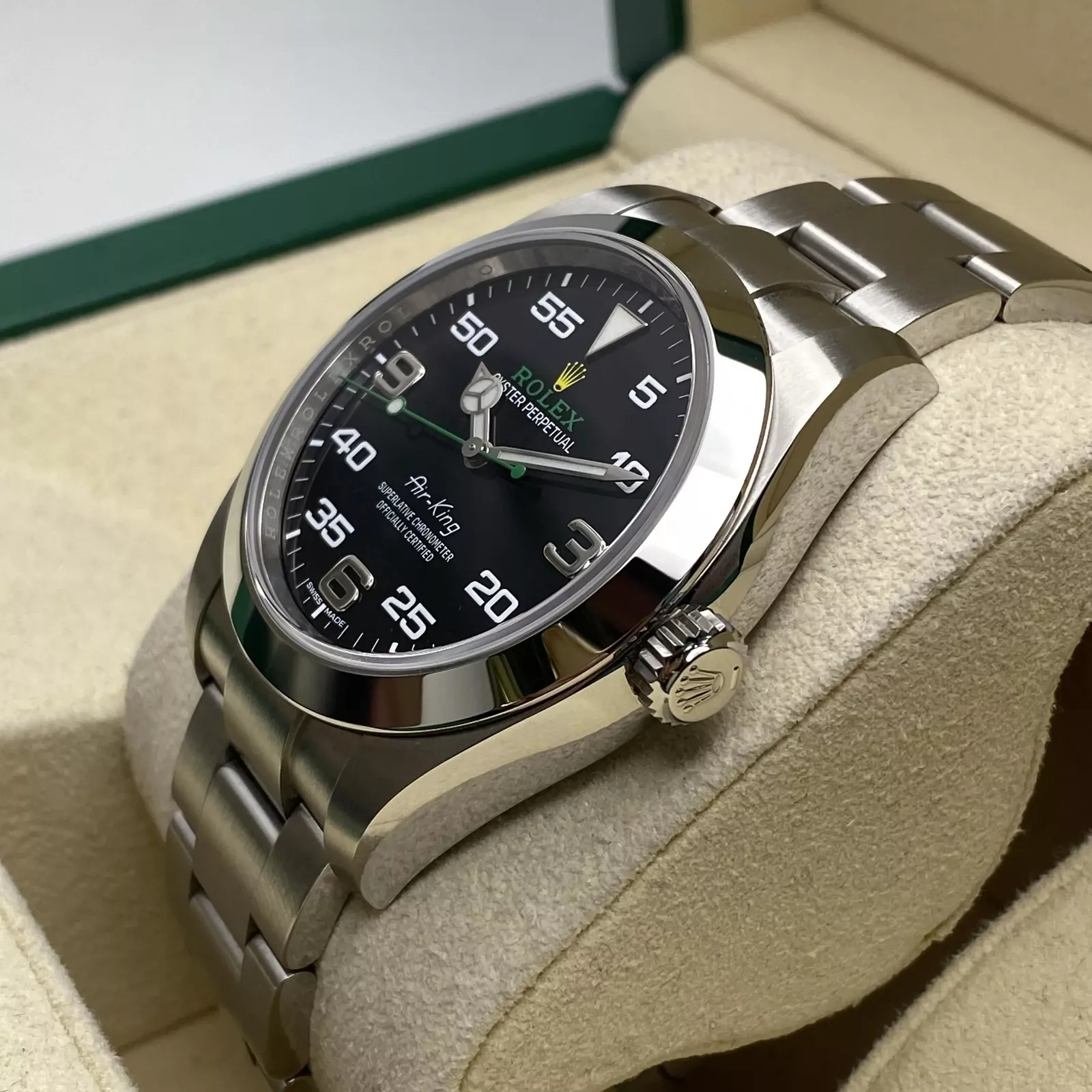 Rolex Air-King Black Dial Super Clone Swiss Replica Watch Ref 126900 3230 Movement - SuperClonesRolex