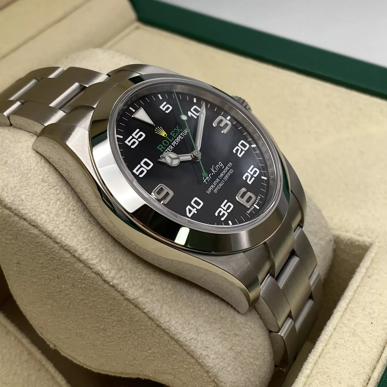 Rolex Air-King Black Dial Super Clone Swiss Replica Watch Ref 126900 3230 Movement - SuperClonesRolex