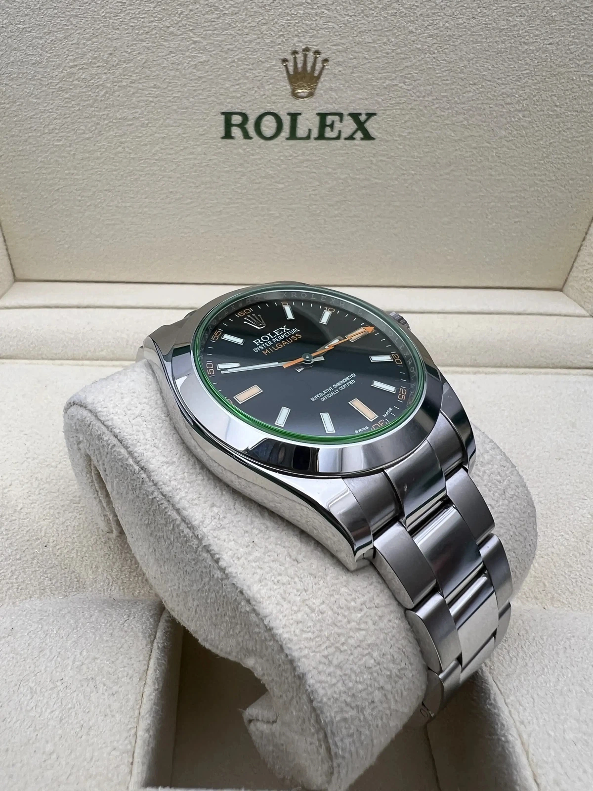 Rolex Milgauss Super Clone Swiss Replica WatchBlack Dial Ref 116400GV 3131 Swiss Movementwith Magnetic Fields Shielding System - SuperClonesRolex