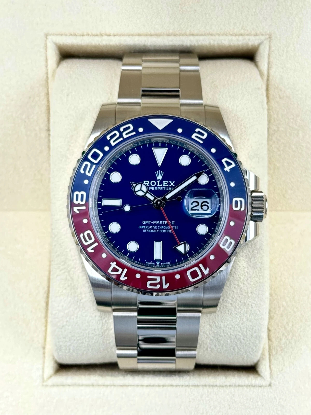 Rolex GMTMasterl Pepsi Blue Dial Super Clone Swiss Replica Watch Ref 126719BLRO丨3285 Swiss Movement - SuperClonesRolex