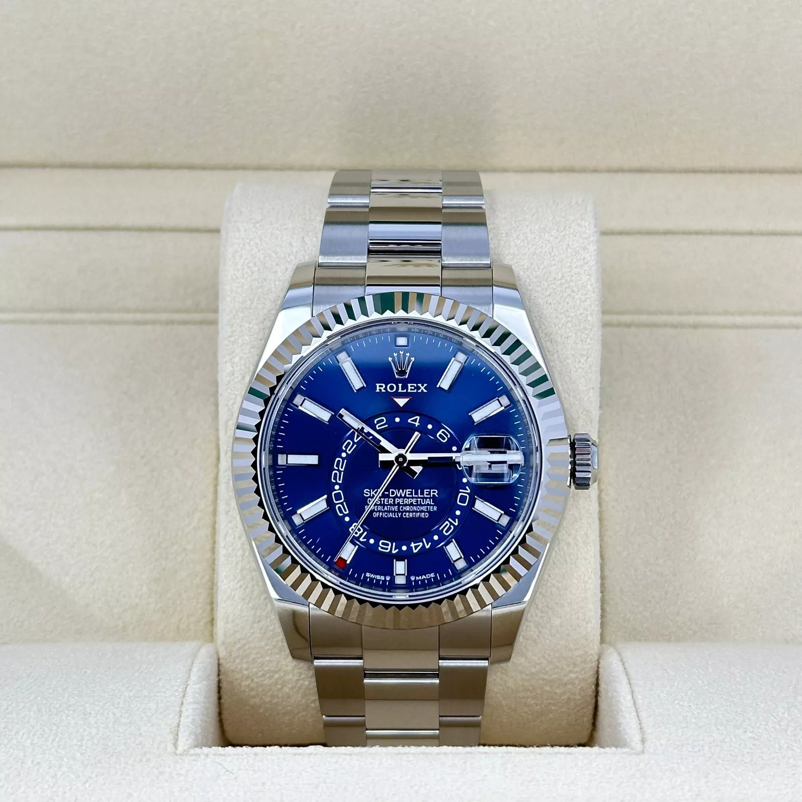 Rolex Sky-Dweller Blue Dial Super Clone Swiss Replica WatchOyster Bracelet Ref 336934-9002 Swiss Movement - SuperClonesRolex