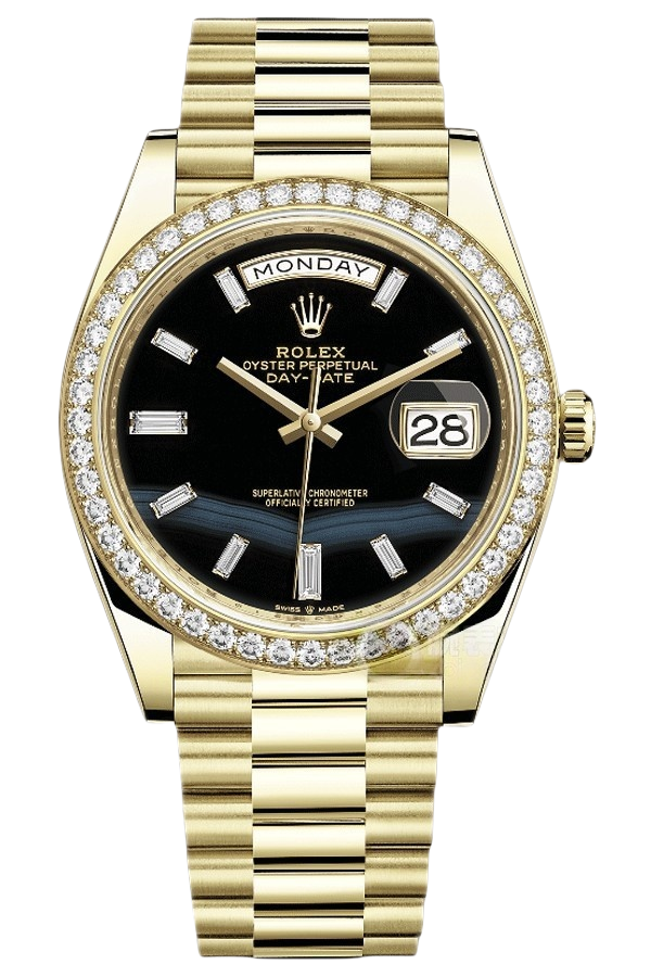 Rolex Day-Date Super Clone Swiss Replica Watch Ref M228348RBR-0039 Black Sugar Dial 3255 Swiss Movement - SuperClonesRolex