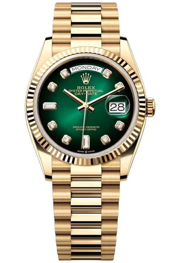 Rolex Day-Date Super Clone Swiss Replica Watch Ref M128238-0069 Smoky Green Dial 3255 Swiss Movement - SuperClonesRolex