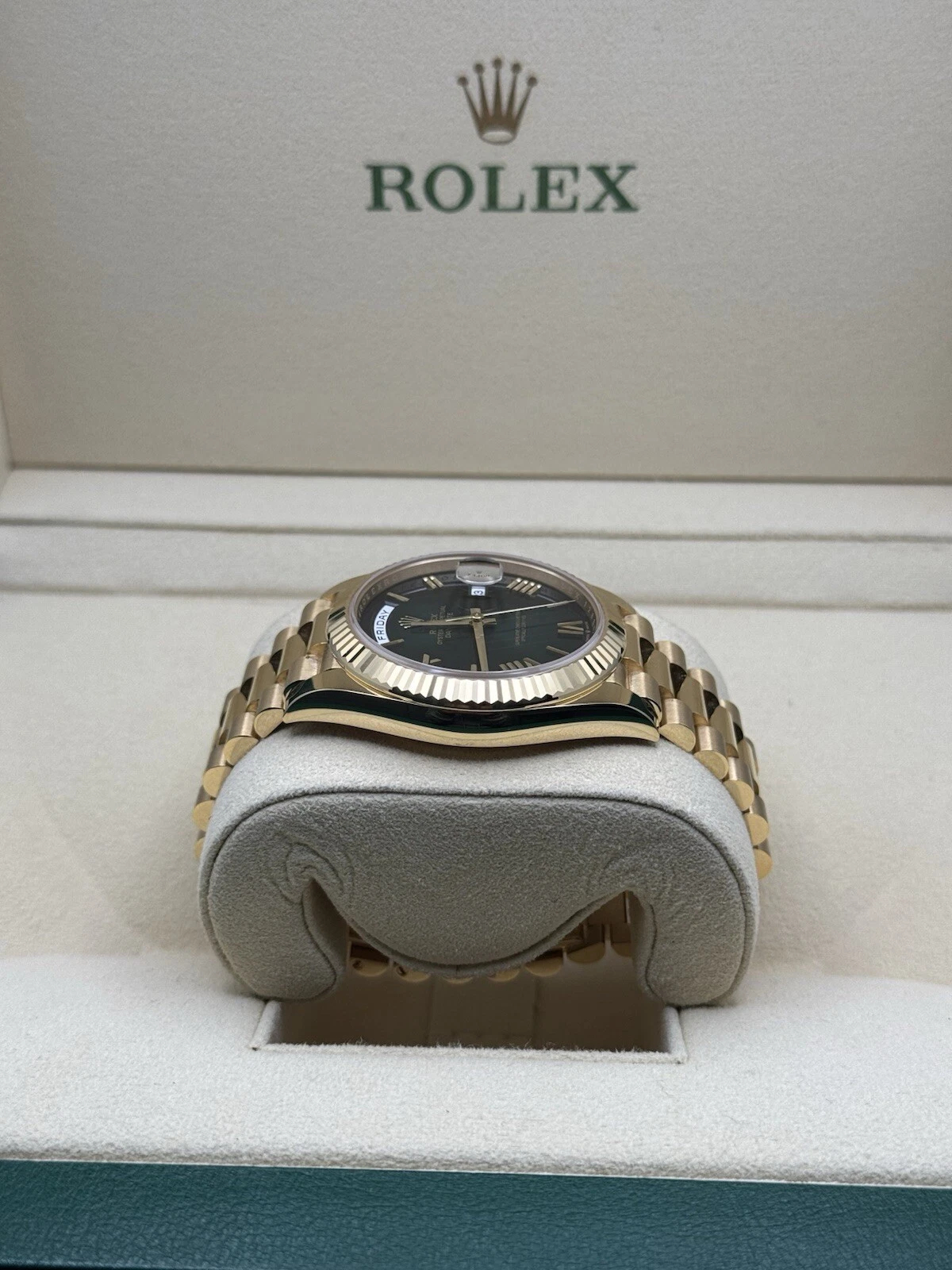 Rolex Day-Date Super Clone Swiss Replica Watch Ref M228238-0069 Olive Green Dial 3255 Swiss Movement - SuperClonesRolex