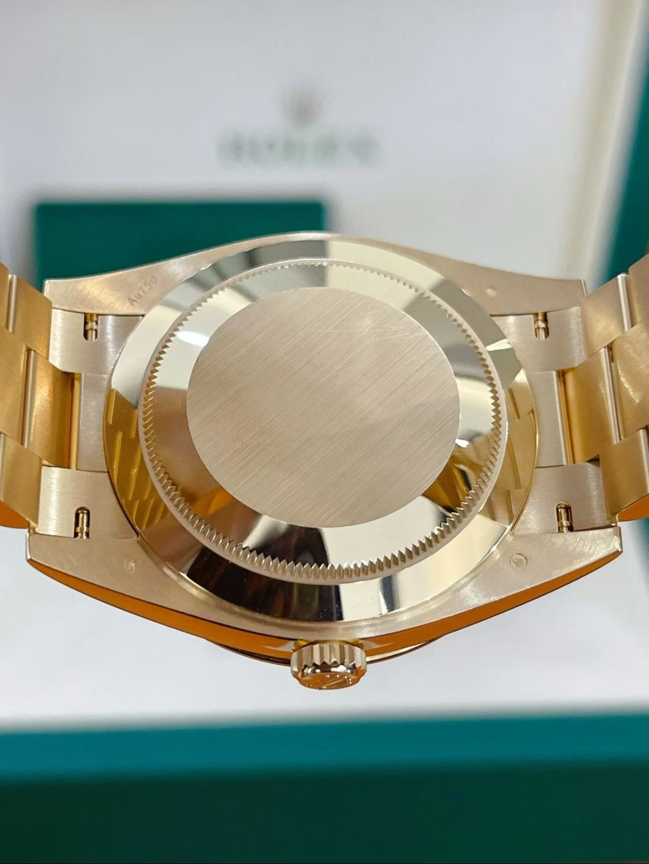 Rolex Day-Date Super Clone Swiss Replica Watch Ref M228348RBR-0039 Black Sugar Dial 3255 Swiss Movement - SuperClonesRolex