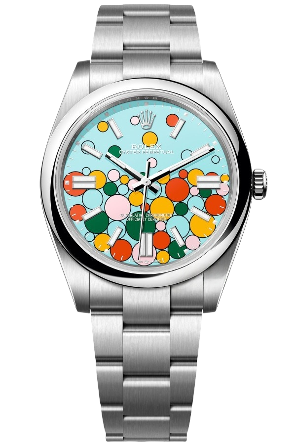 Rolex Oyster Perpetual Super Clone Swiss Replica Watch Ref M124300-0008 Balloon Dial 41mm 3230 Swiss Movement - SuperClonesRolex