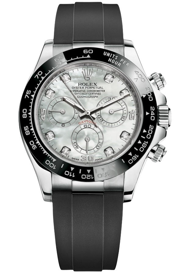 Rolex Cosmograph Daytona Super Clone Swiss Replica Watch White Gold Black Dial Ref M116519LN-0026 | 4130 Swiss Movement - SuperClonesRolex