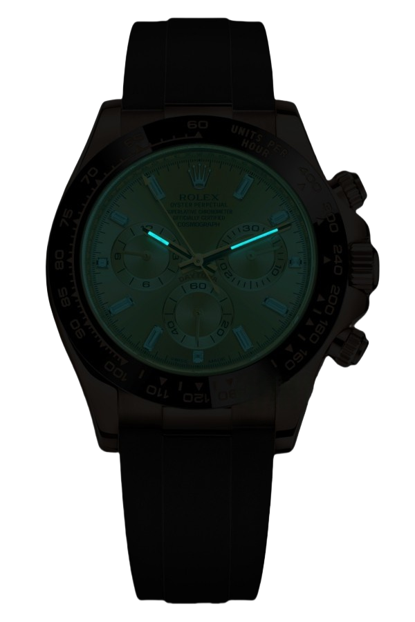 Rolex Cosmograph Daytona Super Clone Swiss Replica Watch 18k Everose Gold Oysterflex Strap Sundust Dial Ref M116515LN-0021 - SuperClonesRolex