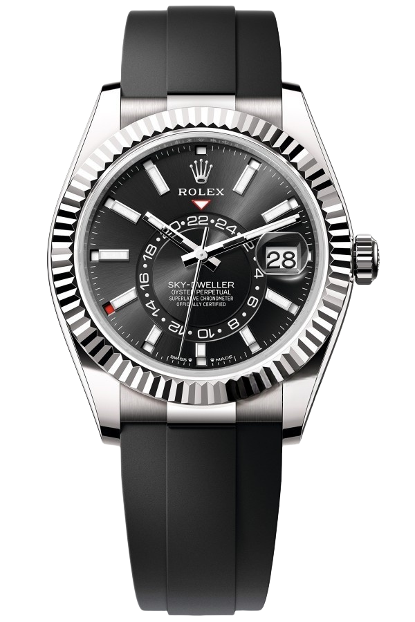 Rolex Sky-Dweller Black Dial Super Clone Swiss Replica Watch Oyster Bracelet Ref M336239-0002 Swiss 9002 Movement - SuperClonesRolex