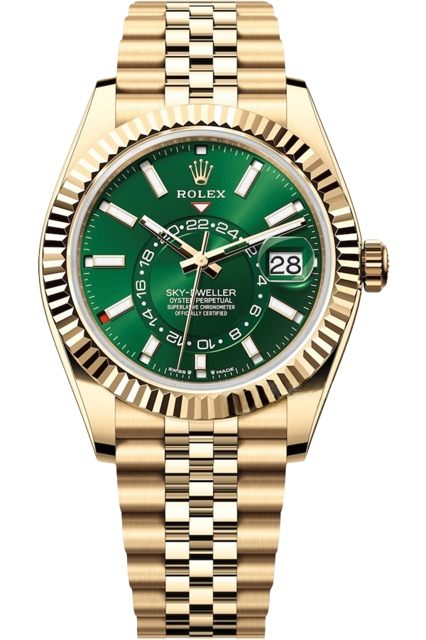 Rolex Sky-Dweller Black Dial Super Clone Swiss Replica Watch Oyster Bracelet Ref M336938-0008 Swiss 9002 Movement - SuperClonesRolex