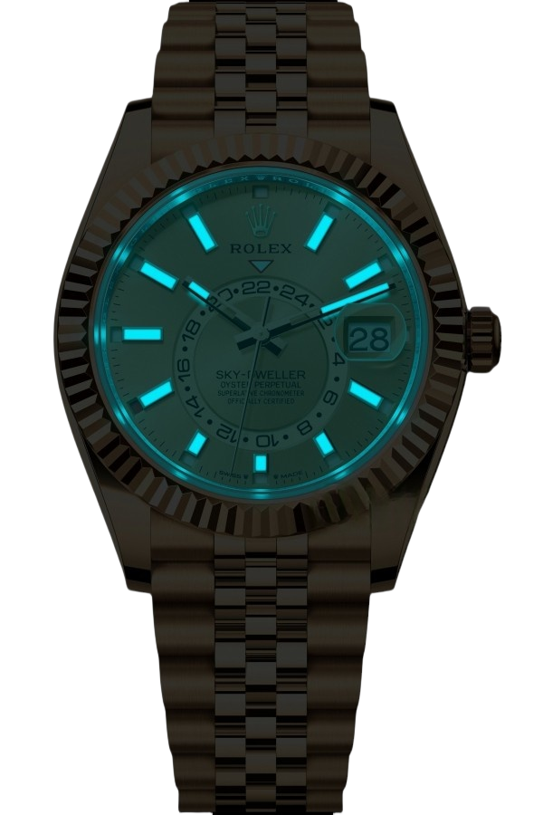 Rolex Sky-Dweller Champagne Dial Super Clone Swiss Replica Watch Oyster Bracelet Ref M336938-0004 Swiss 9002 Movement - SuperClonesRolex