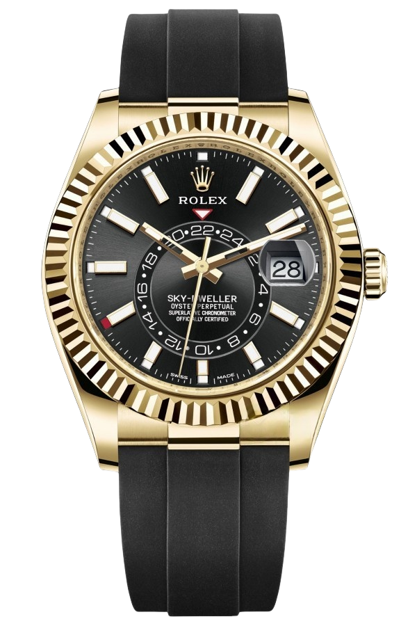 Rolex Sky-Dweller Champagne Dial Super Clone Swiss Replica Watch Oyster Bracelet Ref M326238-0009 Swiss 9001 Movement - SuperClonesRolex