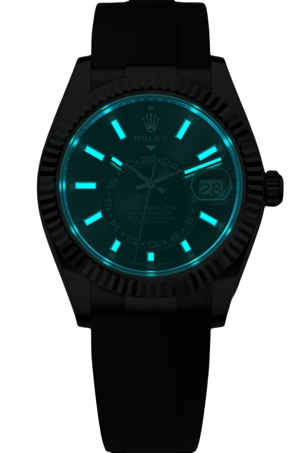 Rolex Sky-Dweller Black Dial Super Clone Swiss Replica Watch Oyster Bracelet Ref M336239-0002 Swiss 9002 Movement - SuperClonesRolex