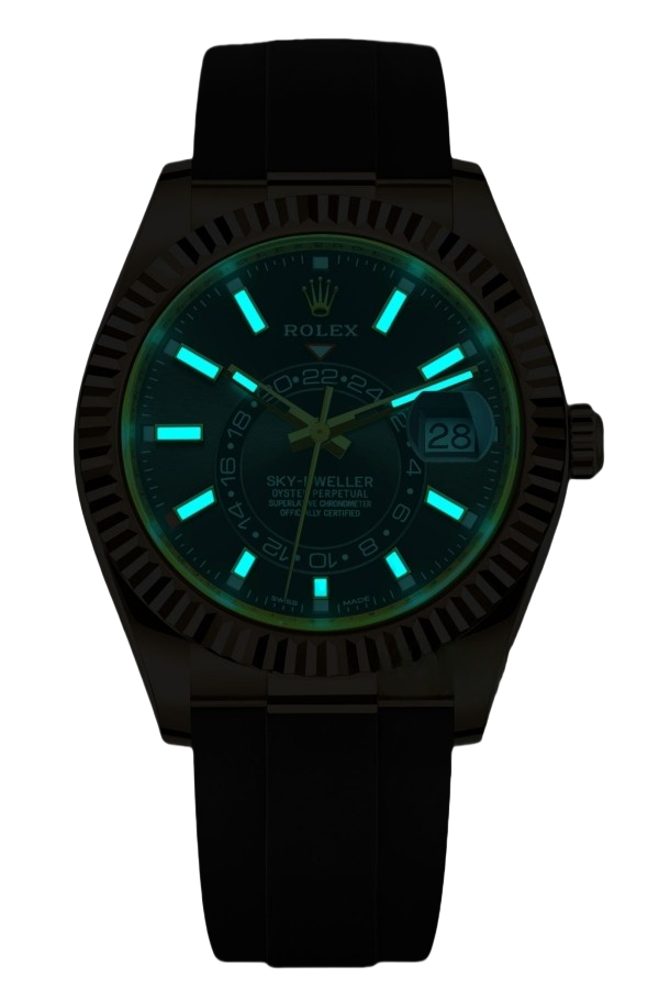 Rolex Sky-Dweller Champagne Dial Super Clone Swiss Replica Watch Oyster Bracelet Ref M326238-0009 Swiss 9001 Movement - SuperClonesRolex