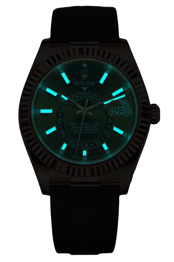Rolex Sky-Dweller Champagne Dial Super Clone Swiss Replica Watch Jubilee Bracelet Ref M326235-0005 Swiss 9001 Movement - SuperClonesRolex