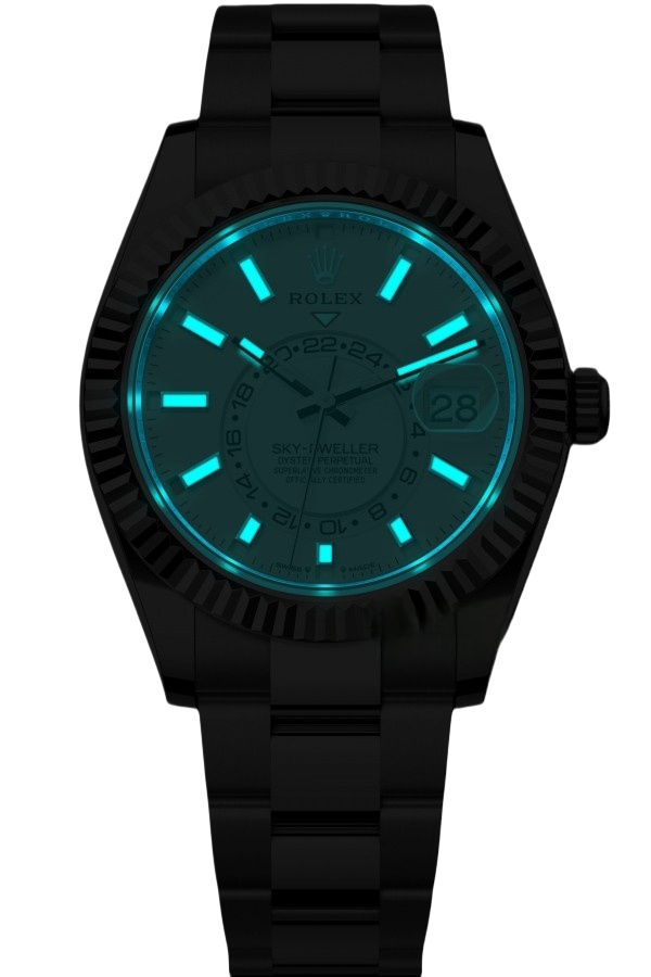Rolex Sky-Dweller Black Dial Super Clone Swiss Replica Watch Jubilee Bracelet Ref M336934-0003 Swiss 9002 Movement - SuperClonesRolex