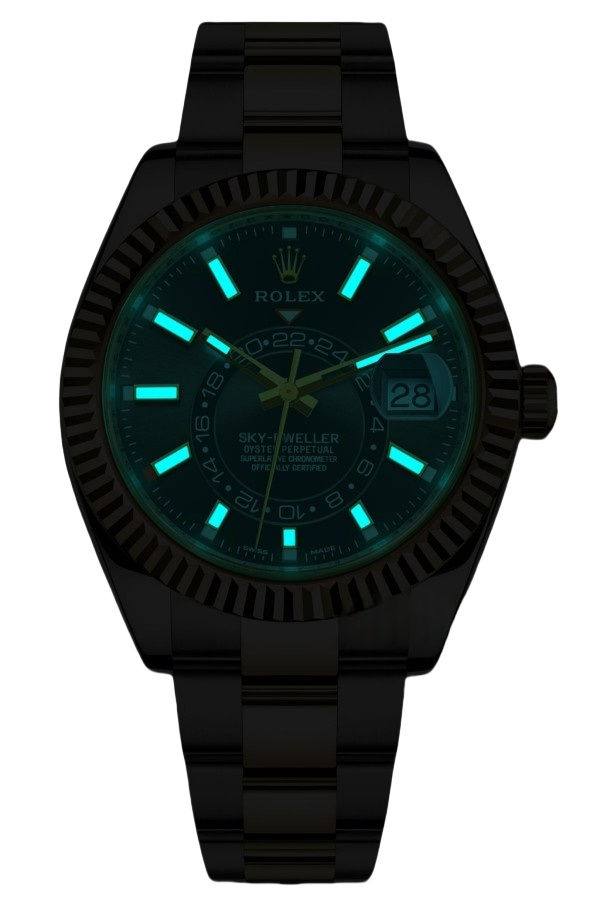 Rolex Sky-Dweller Champagne Dial Super Clone Swiss Replica Watch Oyster Bracelet Ref M326933-0002 Swiss 9001 Movement - SuperClonesRolex