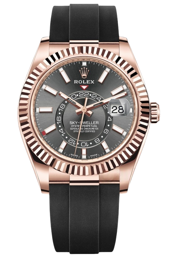 Rolex Sky-Dweller White Dial Super Clone Swiss Replica Watch Oysterflex Strap Ref M326235-0006 Swiss 9001 Movement - SuperClonesRolex